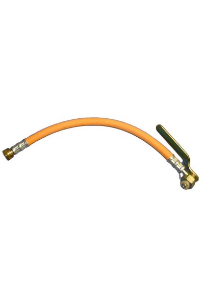 TUBO FLEX PER GAS CON CON RACCORDI E MANOVELLA ALTA PRESSIONE 40CM