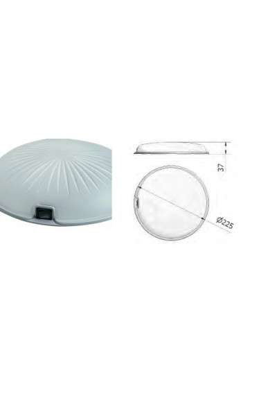 PLAFONIERA RADIUS 10W-12V BASE IN ABS COLORE BIANCO.