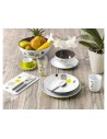 SET IN  MELAMINA  SPACE IN VERDE E GRIGIO DA 16 PEZZI  CON ANTISLIP