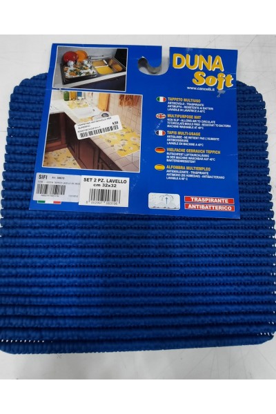 TAPPETINO ANTISCIVOLO PER SUPERFICI, MISURE 32X32 CM, COLORE BLU, SE DA 2 PZ