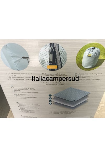 TELO COPRI CAMPER HTD FINO A  MT 800X240X270 CON DUE ZIP E STRAP