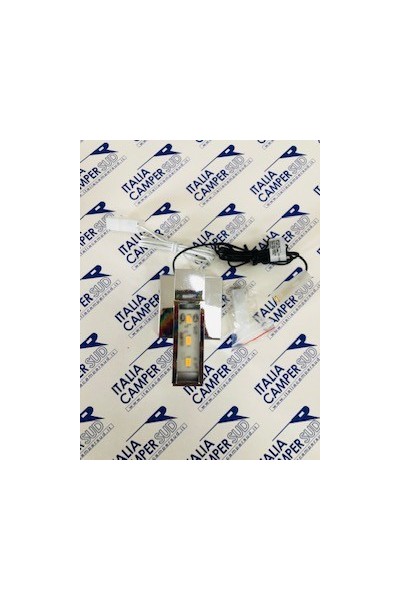 FARETTO CROMATO TRE LED 12 VOLT DA INTERNO CON INTERRUTTORE