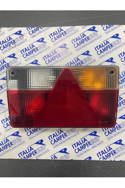 FANALE POSTERIORE DX PER CARRELLI CON TRIANGOLO E LUCE TARGA