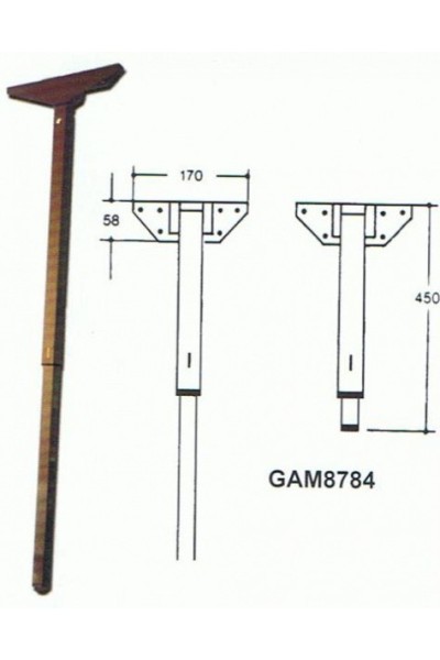 GAMBA TAVOLO TELESCOPICA E RIBALTABILE CON ROTELLA LUNGHEZZA CM 70