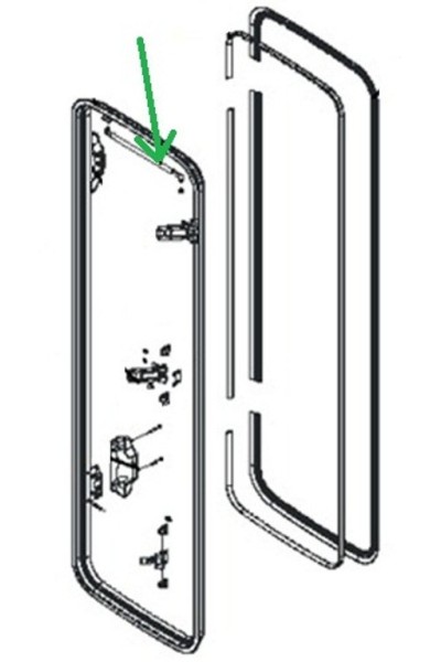 PISTONE PER PORTA SEITZ LUNGHEZZA 543 MM