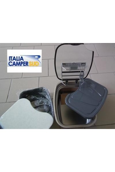 LAVELLO CUCINA IN ACCIAIO INOX CON COPERCHIO IN VETRO, TAGLIERE, VASCHETTA, GOCCIOLATOIO E PORTA SPUGNA