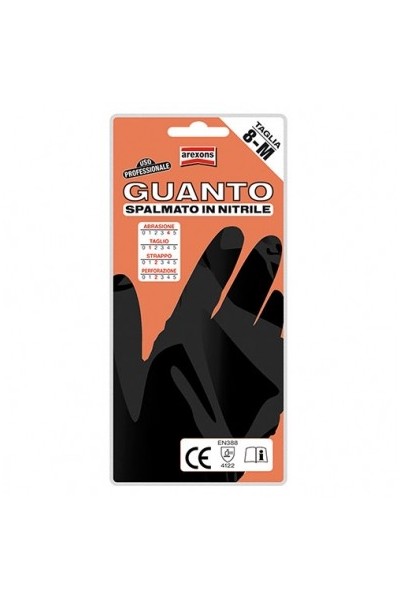 COPPIA GUANTI SPALMATO IN NITRILE AREXONS  TAGLIA 8-M