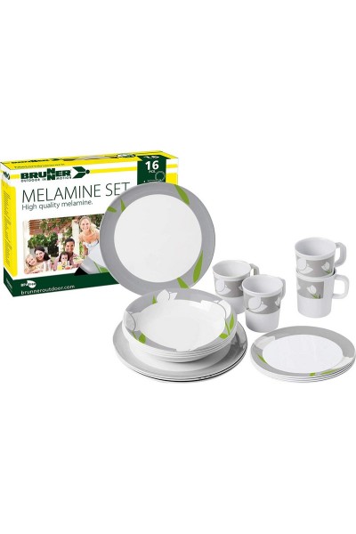 SET MELAMINA BRUNNER MODELLO TULIP VERDE DA 16 PEZZI