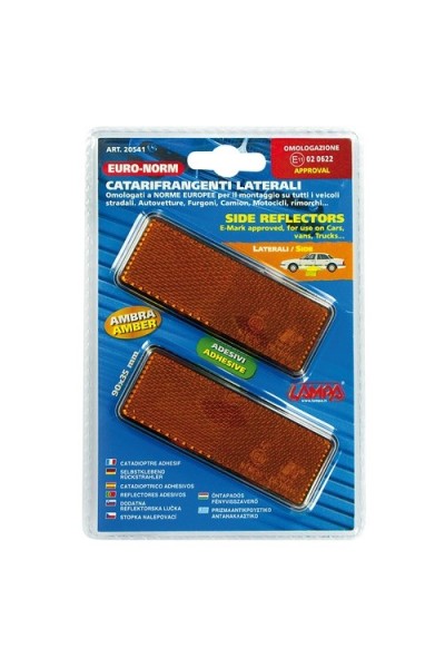 COPPIA CATARIFRANGENTE RETTANGOLARE ARANCIO 90X35 MM