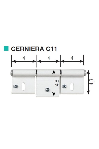 CERNIERE BIANCHE PER GAVONI E PORTE  43X40 MM  RAL 9010