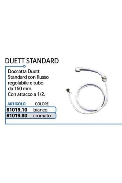 DOCCETTA DUETT STANDARD CON FLESSIBILE DA 1,5 MT BIANCA