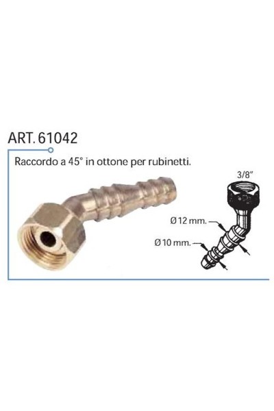 RACCORDO ACQUA A 45? IN OTTONE