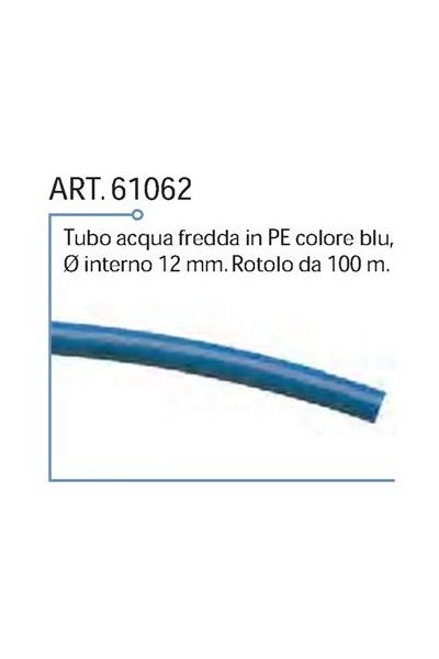 TUBO PER ACQUA FREDDA COLORE BLU PER IMPIANTI ORIGINALI PER CAMPER E CARAVAN 12MM