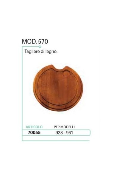 TAGLIERE IN LEGNO TONDO PER INCASSO SU LAVELLO MODELLO 570