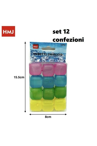 CUBETTI GHIACCIO CONFEZIONE DA 12 PEZZI COLORI ASSORTITI