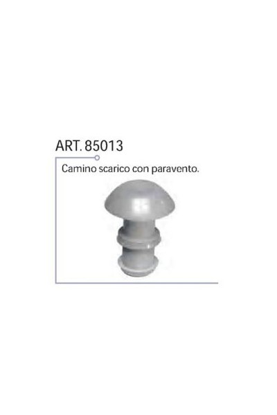 CAMINO IN PLASTICA PER CAPPA COMPLETO DI GHIERA E GUARNIZIONE COLORE GRIGIO FORO DA 60 MM