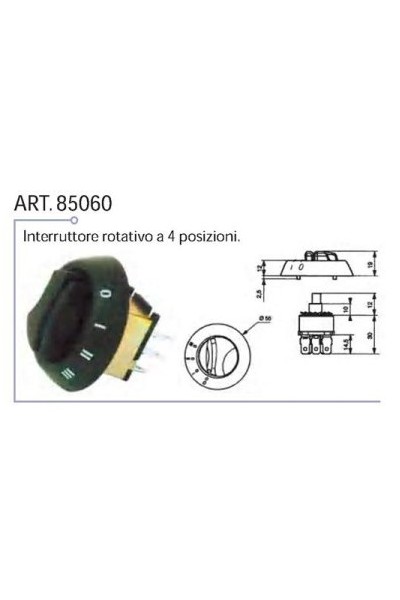 INTERRUTTORE ROTATIVO A 4 POSIZIONI