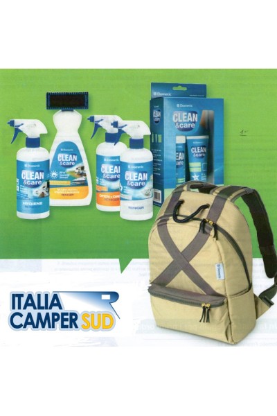 KIT DA VIAGGIO CON ZAINETTO TERMICO E PRODOTTI PULIZIA DOMETIC