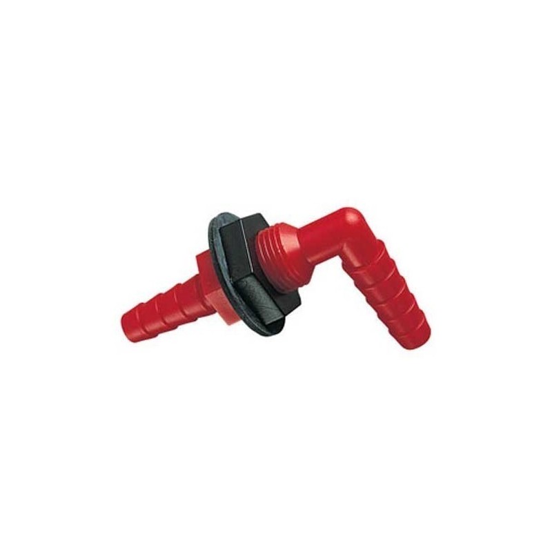 DOPPIO RACCORDO A GOMITO CON PORTAGOMMA DA 10 A 12 MM ROSSO