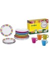 SET IN MELAMINA MODELLO SPECTRUM, ULTRA COLORATO, 16 PEZZI