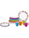 SET IN MELAMINA MODELLO SPECTRUM, ULTRA COLORATO, 16 PEZZI