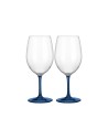 SET DI 2 CALICI PER VINO BIANCO THAITI COLORE BLU